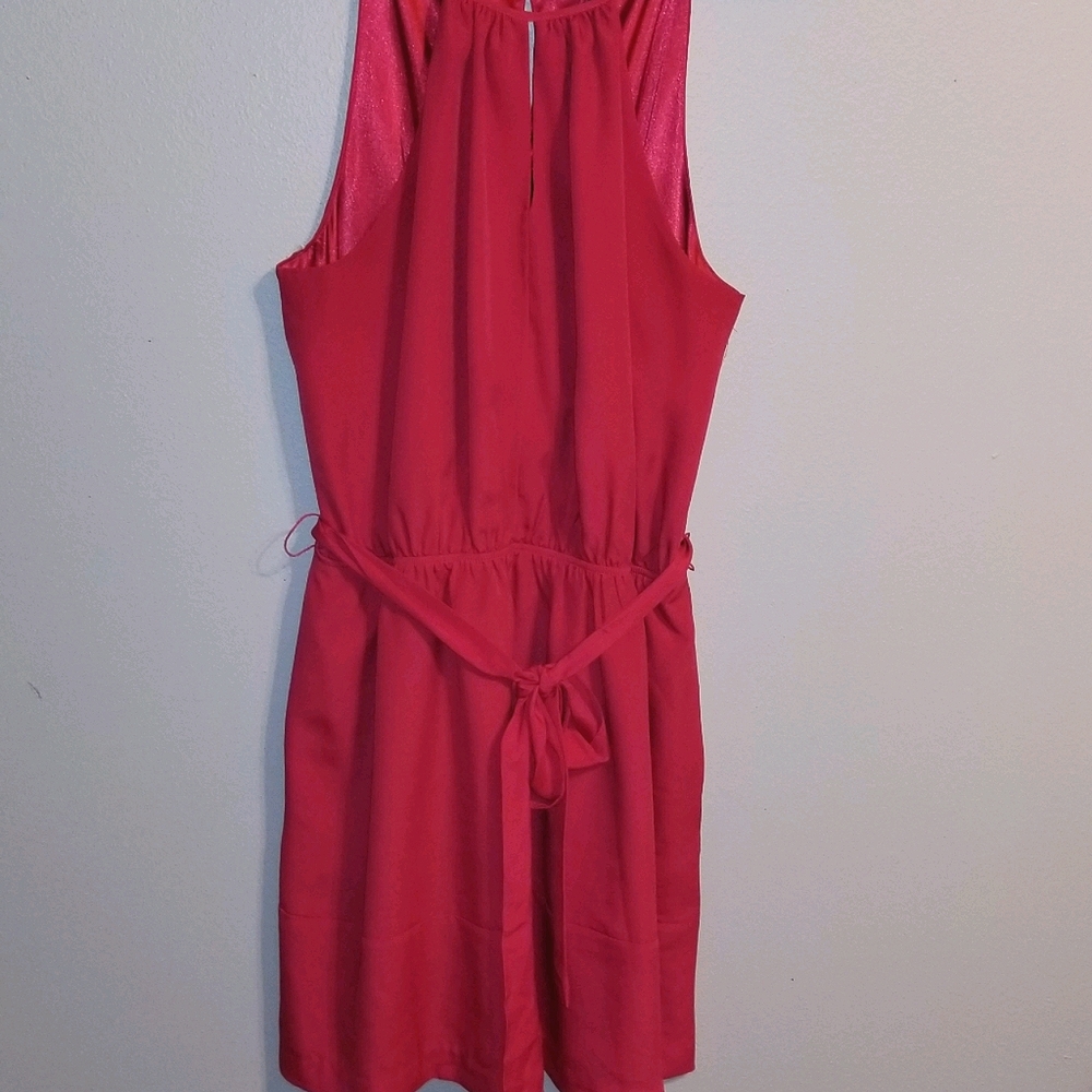 Coral Pink Express Dress with waist tie